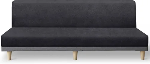 Vista 23 de molasofa - Funda elástica para futón de aspecto de cuero, cubierta para sofá sin brazos, protector de muebles con parte inferior elástica, funda