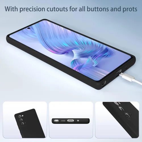 Vista 6 de Funda para Galaxy Note20, silicona líquida, delgada, suave, TPU Fit, protección de cuerpo completo, a prueba de golpes, para Galaxy Note 20 de 6.7