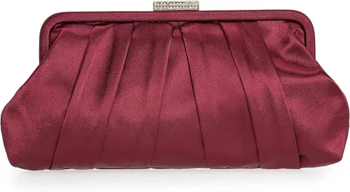 Vista 9 de CHARMING TAILOR Bolso de embrague clásico plisado de satén adornado con diamantes para bodas, bailes, eventos de corbata negra