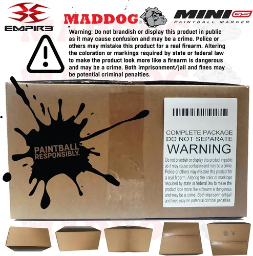 Vista 6 de Maddog Empire Mini GS Marcador de Pistola de Paintball Electrónico Completamente Automático con Tanque de Paintball HPA 48/3000, Cargador