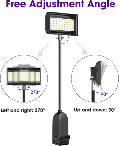 Vista 7 de HitLights Luces para ferias comerciales Pantalla LED e iluminación de brazo de exposición, luces de feria conectables incluidas abrazaderas