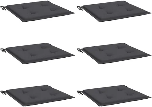 Vista 2 de Cojines para sillas de jardín, 6 unidades, color antracita, de 15.7 x 15.7 x 1.2 pulgadas, cojines de tela Oxford para sillas de Comedor para sillas