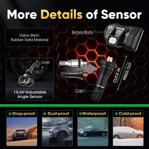 Vista 8 de Autel 1-Sensor - Bulk of (20), Sensor TPMS 2 en 1 MX-Sensor 315Mhz/433Mhz