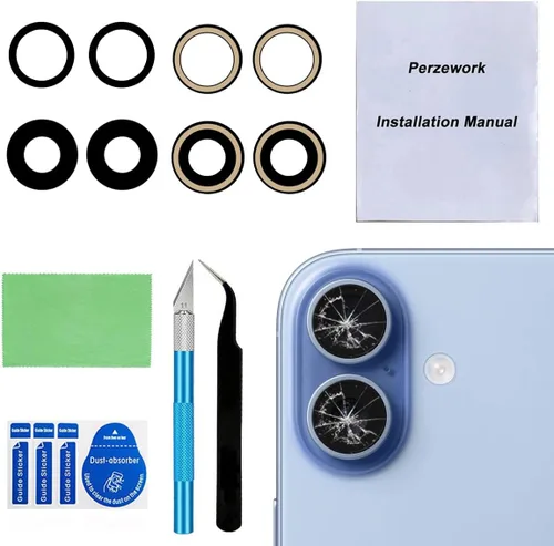 Vista 22 de Juego de 2 lentes de repuesto originales para cámara trasera para iPhone 11 Pro Max y iPhone 11 Pro con adhesivo preinstalado y kit de herramientas