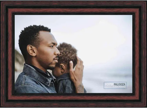 Vista 9 de Poster Palooza 3x3 Inch Traditional Cherry Complete Wood Square Picture Frame with UV Acrylic Plexiglass, Foam Board Backing & Hardware Included