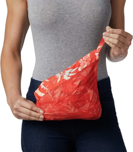 Vista 8 de Columbia Cortavientos con estampado Side Hill para mujer, naranja intenso magnolia floral, talla XL