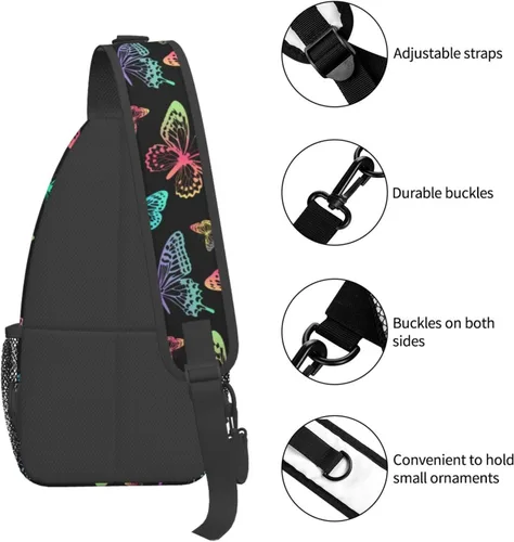 Vista 4 de Bolso bandolera para mujeres y hombres, mochila de viaje para senderismo, bolsa cruzada para el hombro, bolsa de pecho, casual, mochila deportiva