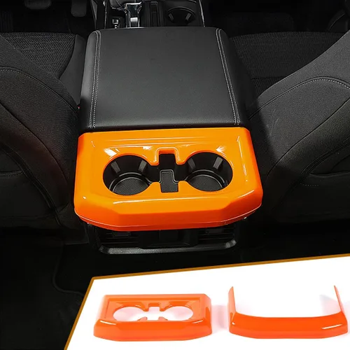 Vista 8 de GZXinWei Panel de Cubierta del Portavasos de la Consola Central Trasera Adhesivo de Marco de Decoración de Ajuste Interior Accesorios para F150