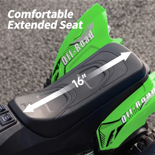 Vista 6 de Hikiddo Spider 24V Kid ATV, ATV eléctrico 4 ruedas para niños 3-6 con ruedas LED Verde