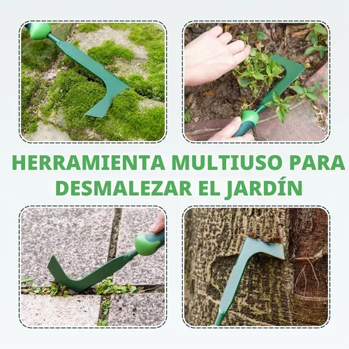 Vista 6 de Desbrozadora de grietas, extractor de malas hierbas en forma de L de 11 pulgadas con mango de goma ergonómico, herramienta de deshierbe de grietas