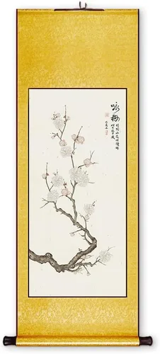 Vista 15 de Xzhipeng Pergamino Pintura colgante vertical Flor pájaro Pintura china Porche Pasillo Pasillo Pintura colgante Pergamino Sala de estar Comedor