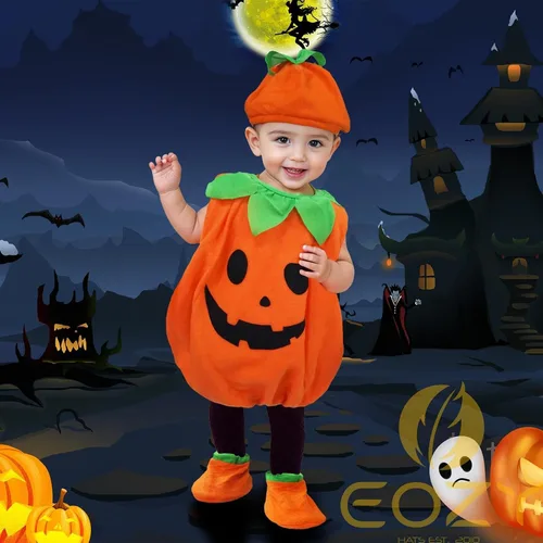 Vista 7 de EOZY Disfraz de calabaza de Halloween para bebés, niños pequeños, ropa de fiesta de cosplay