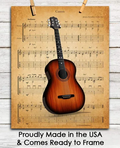 Vista 6 de Póster de guitarra vintage Canon: impresiones artísticas estéticas de pared para baño, hogar, cueva de hombre, dormitorio, oficina y bar, idea