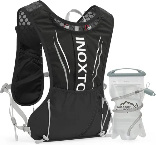 Vista 7 de IX INOXTO Chaleco de hidratación para correr para hombres y mujeres, mochila de agua para correr, paquete de hidratación de 3 litros, para correr