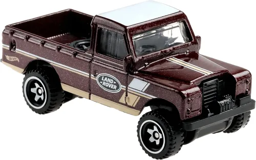 Vista 3 de Hot Wheels Land Rover Series III - Vehículo pickup a escala 1:64, regalo para coleccionistas y niños a partir de 3 años