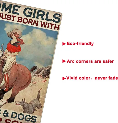 Vista 3 de Letrero de metal con texto en inglés "Girl Riding A Horse Stat" (8.0 x 12.0 in)