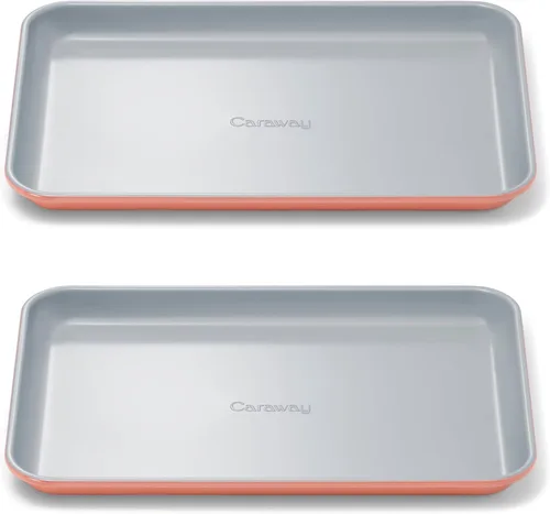 Vista 61 de Caraway Bandeja pequeña de cerámica antiadherente para hornear (9 x 13 pulgadas), no tóxica, sin PTFE ni PFOA, apta para horno, núcleo de acero Negro