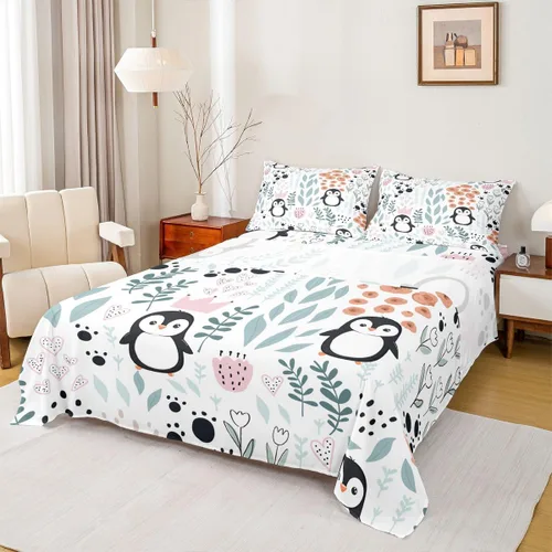 Vista 13 de Erosebridal Juego de sábanas de animales de la selva para niñas y niños, juego de sábanas de safari salvaje con diseño de elefante, oso, tigre