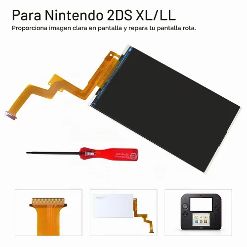 Vista 2 de Reemplazo superior superior de pantalla de cristal LCD para Nintendo nuevo 2DS XL LL con destornillador de pH de 0.059 in