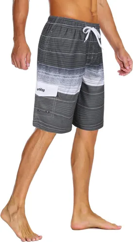 Vista 2 de unitop Bañador para hombre de secado rápido de verano a rayas con forro