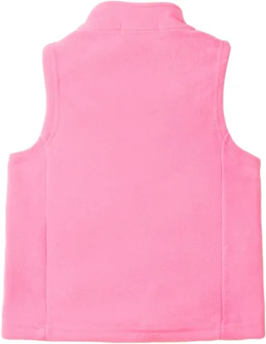Vista 5 de Mud Kingdom Chaleco de forro polar para niños y niñas, chaleco liso con cremallera completa, sin mangas