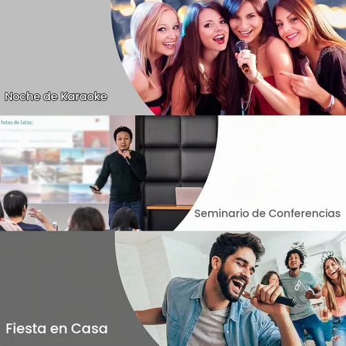 Vista 9 de DIGITNOW! Set de sistema de micrófono mezclador de karaoke portátil, con micrófono inalámbrico UHF dual, HDMI-ARC/Óptico/AUX e HDMI