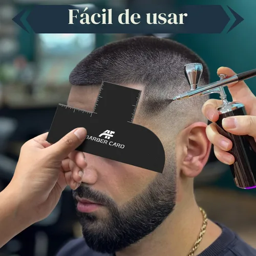 Vista 6 de Tarjeta de mejora para barberos con indicadores de medición, herramienta de línea de peluquería reutilizable y herramienta de modelado de línea