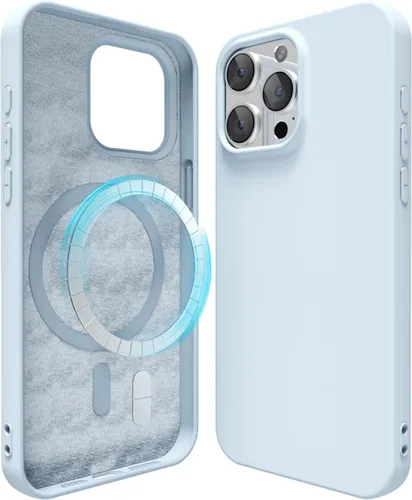 Vista 96 de oakxco Funda de silicona para iPhone 12 Pro Max, magnética, compatible con carga inalámbrica Magsafe, cubierta protectora de goma suave y delgada