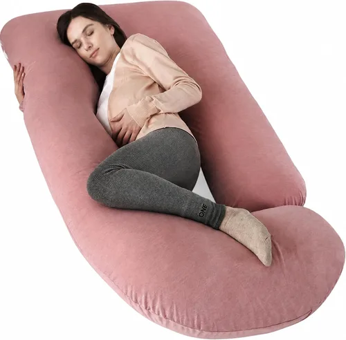 Vista 8 de Elover - Almohada de embarazo en forma de U, soporte de maternidad de cuerpo completo