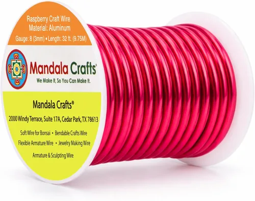 Vista 236 de Mandala Crafts - Alambre de aluminio anodizado de calibre 22 para hacer joyas - 137.2 m de alambre flexible surtido y coloreado - Doble para bonsái