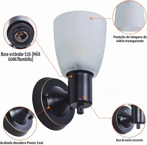 Vista 7 de Apliques de pared juego de 2, luces de tocador negras mate para baño, accesorios de luz de pared modernos con interruptor giratorio, luz de montaje