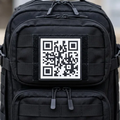 Vista 4 de Rick Roll - Parche de código QR moral, divertido parche escaneable para memes con respaldo de gancho y bucle, parche militar para paquete de pecho