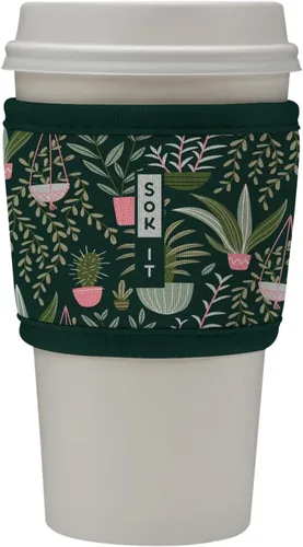 Vista 100 de Sok It HotSok Coffee & Tea - Funda de neopreno con aislamiento reutilizable (floral abstracto)