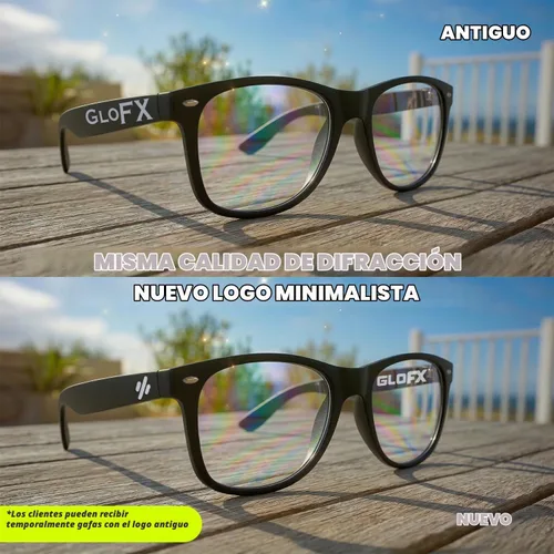 Vista 6 de Gafas de difracción definitivas - Efecto de corazón 3D arcoíris - Gran accesorio para EDM, conciertos y raves Negro