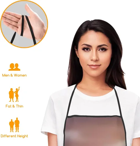 Vista 5 de Delantal con logotipo personalizado con foto, delantal de cocina personalizado para cocinero, delantal impermeable de cocina con texto
