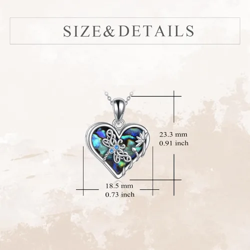 Vista 2 de Ocean TurtleDragonfly Urn Necklaces for Ashes Sterling Silver Heart Cremation Jewelry for Ashes with Abalone Shell Urn Necklace Memory Jewelry for