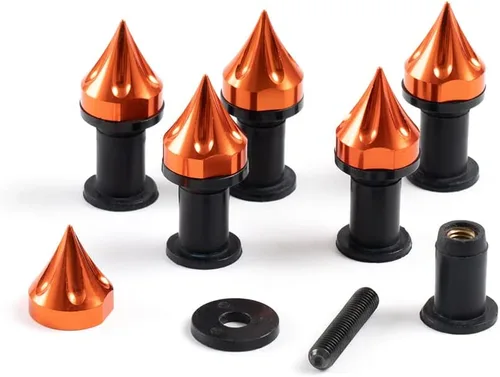 Vista 5 de 6 unids negro motocicletas universales parabrisas espigas pernos tornillos parabrisas M5 tornillo carenado placa placa kit de montaje pozo tuercas
