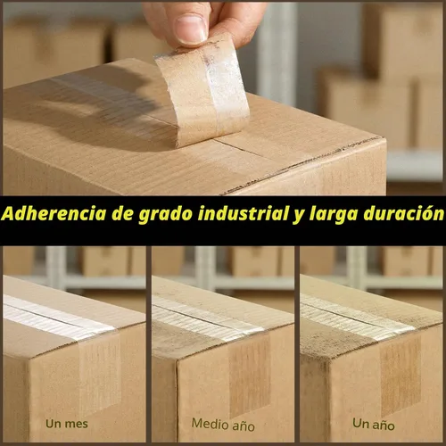Vista 4 de Cinta de embalaje transparente, repuestos de cinta de embalaje resistente, 2 pulgadas x 65 yardas, cinta de envío de cinta de correo para envío