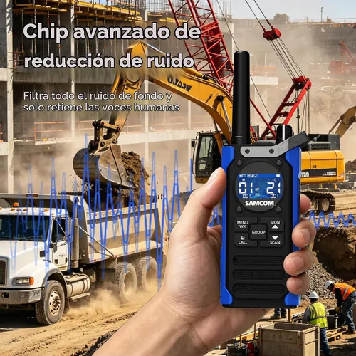 Vista 4 de T5 Business FRS Walkie Talkies de largo alcance con auriculares, paquete