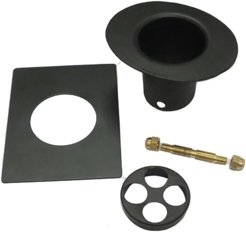 Vista 4 de Monarch Rain Chains Kits de instalación – Juego de adaptadores de canalón de aluminio de 3 piezas con placa rectangular y filtro de agujero redondo