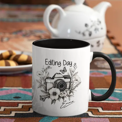 Vista 6 de Taza de café personalizada con nombre, taza de regalo personalizada para amantes de la fotografía, amigos, familia, taza de té blanca de 11 o 15