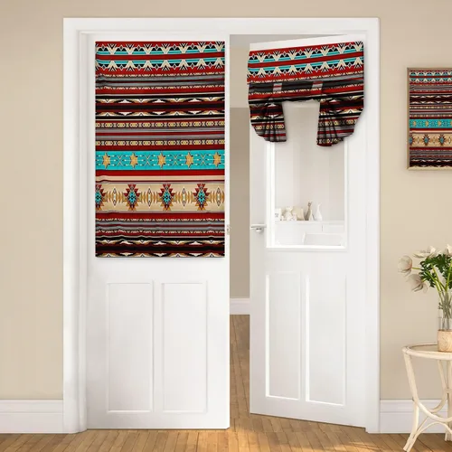 Vista 44 de Cortinas de puerta negras y rojas para ventanas de puerta, estampado de leopardo y cebra, cortinas de ventana para puerta de vidrio francesa