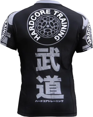 Vista 2 de Hardcore Training Guardia de erupción de compresión para hombre, manga corta, MMA, Jiu Jitsu No-Gi, apretada, BJJ Grappling, capa base de combate