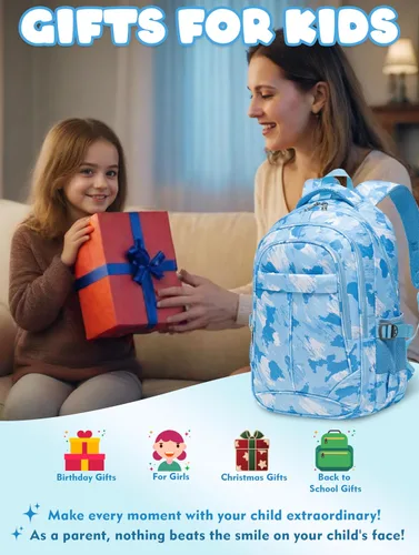 Vista 46 de BLUEFAIRY - Mochilas para niños y niñas, escuela primaria, jardín de niños