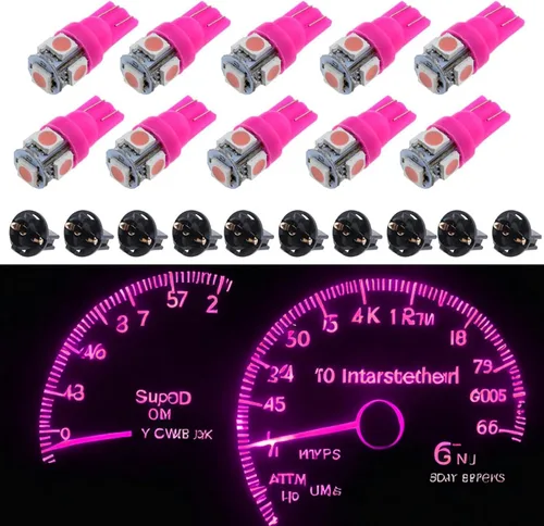Vista 14 de T10 194 168 Dash Instrument Ultra Blue Bombillas LED Bright Panel Gauge Cluster Dashboard Bombillas LED 10pcs/Set Azul