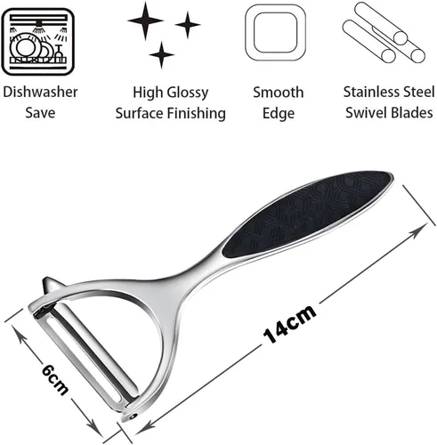 Vista 2 de Peladores de verduras para cocina, pelador en forma de Y para verduras, frutas, patatas con agarre ergonómico, 1 paquete