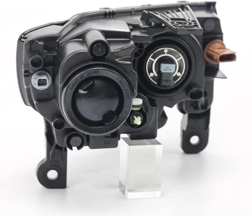 Vista 7 de FIONE - Para Jeep Grand Cherokee Conjunto de Faros Delanteros 2017 2018 2019 2020 2021 [Modelo Halógeno] Carcasa Negra Faros Proyectores Cabeza