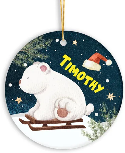 Vista 17 de Adorno de muñeco de nieve personalizado, muñeco de nieve de Papá Noel, adorno de Navidad con nombre personalizado, lindo adorno de muñeco de nieve