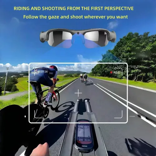 Vista 4 de Smart Bike Glasses Cámara HD 1080P WiFi Deportes Gafas con Cámara Video Gafas Video para Hombres/Mujer con 32G TF Tarjeta