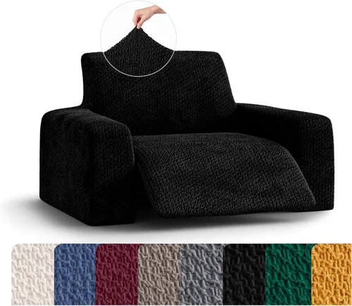 Vista 17 de PAULATO BY GA.I.CO. Funda reclinable – Funda de ajuste suave – Protector elástico de muebles reclinables de 1 pieza – Tela de terciopelo lavable a